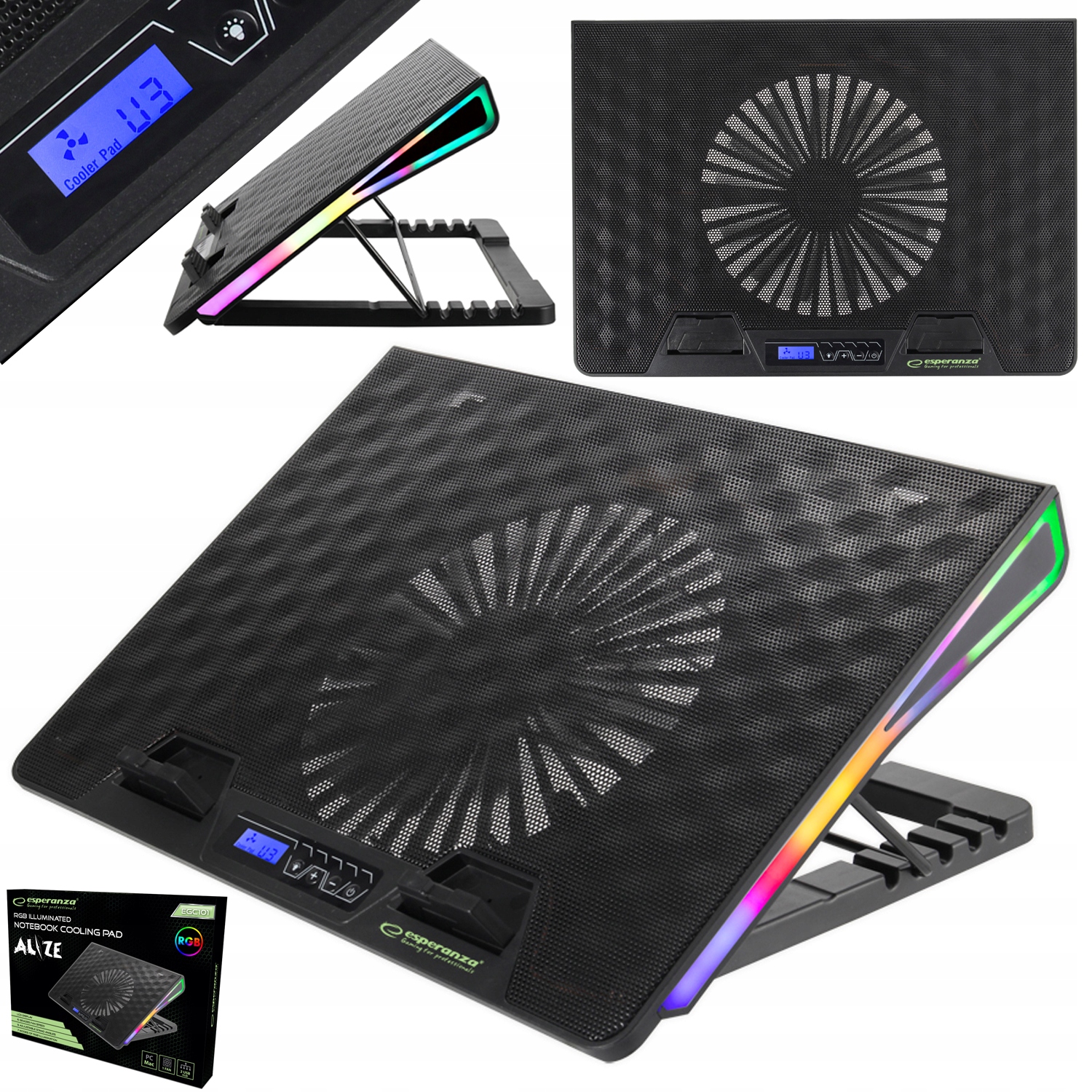 

Podkładka Chłodząca Pod Laptopa Led Rgb 17'' Led