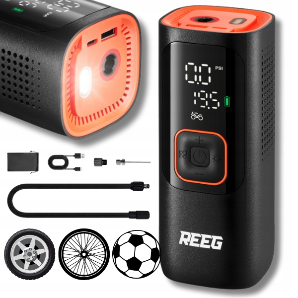 Pompka elektryczna do roweru samochodu Reeg Air pump PRO kompresor 7500 mAh