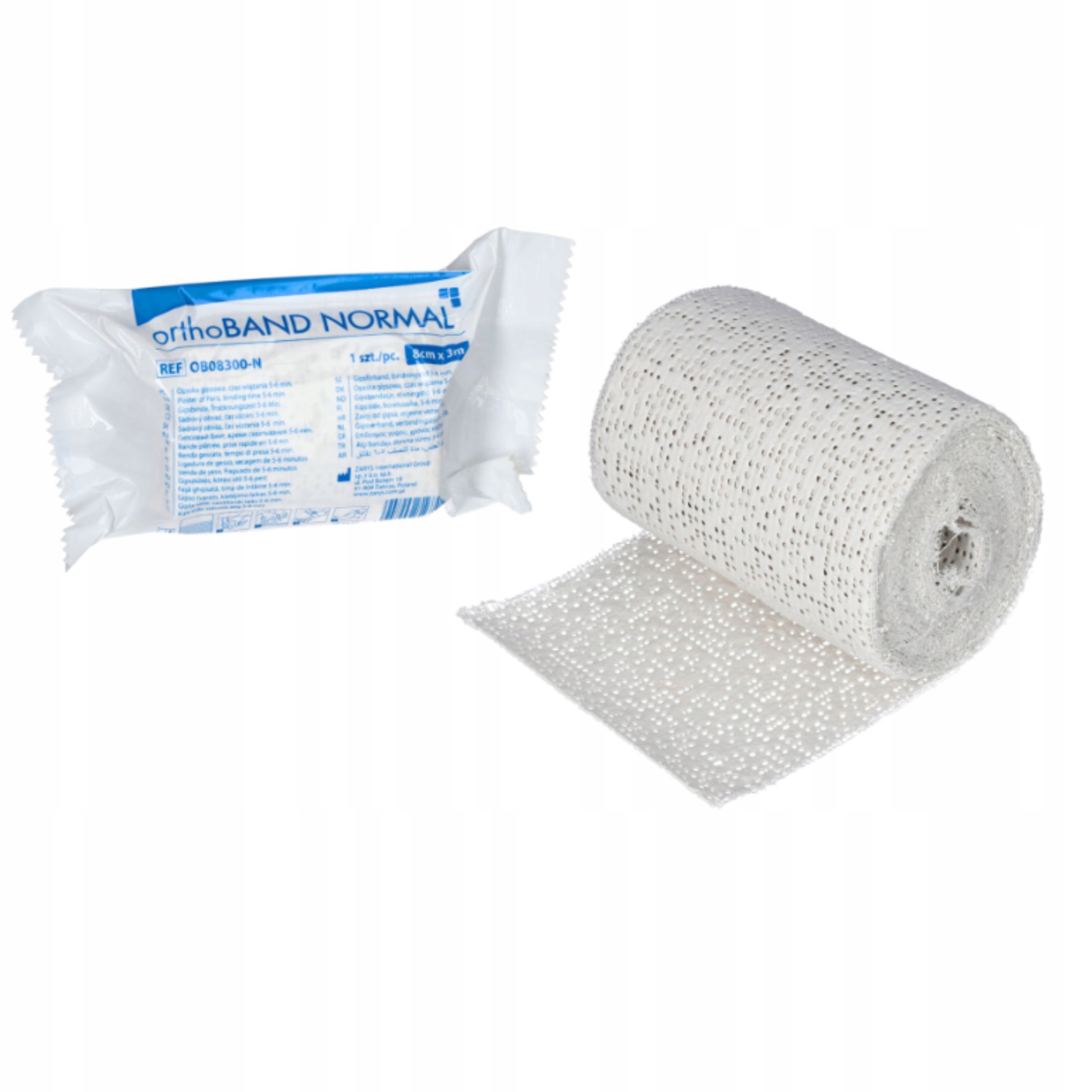 Opaska Gipsowa Bandaż Gips Orthoband Normal Zarys 8CM X 3M (5-6 Min) 1 Szt