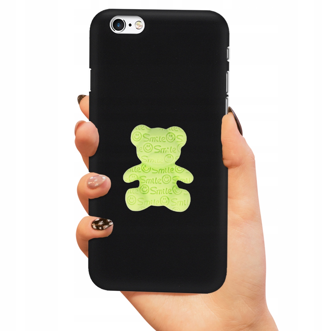 Matné Čierne Puzdro Na Iphone 6 Plus Zelený Medvedík