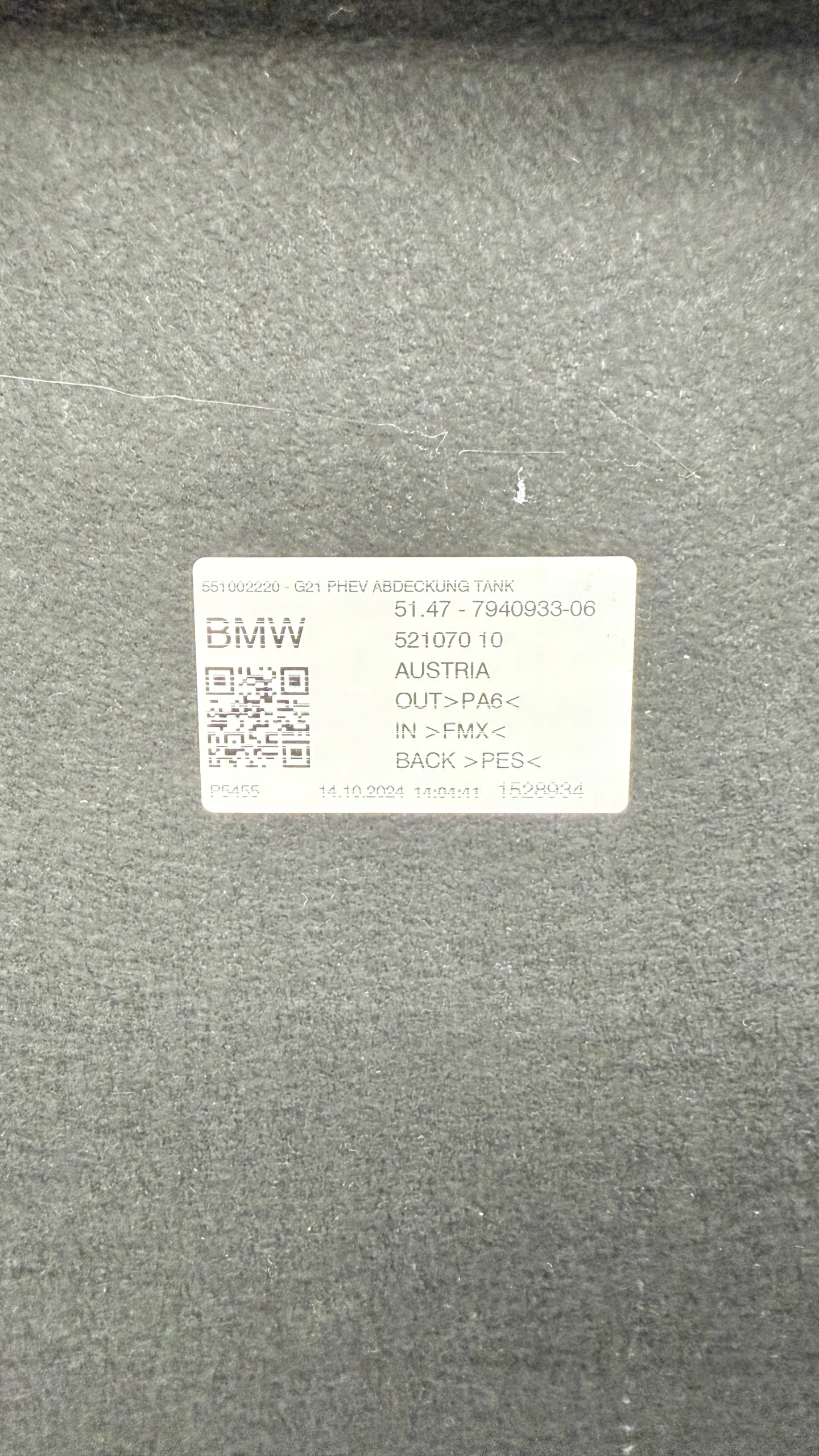 BMW G21 mats floor boot KOMBI TOURING 7940933