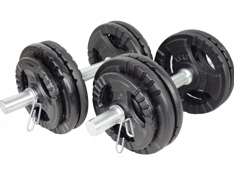 Гантели чугунные 2x20 кг грузовые грифы KAWMET 40 кг