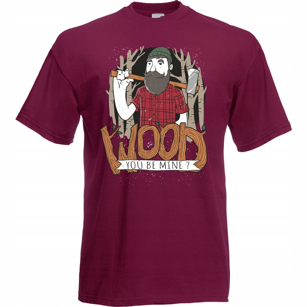 

Koszulka śmieszna wood you kawał S burgund