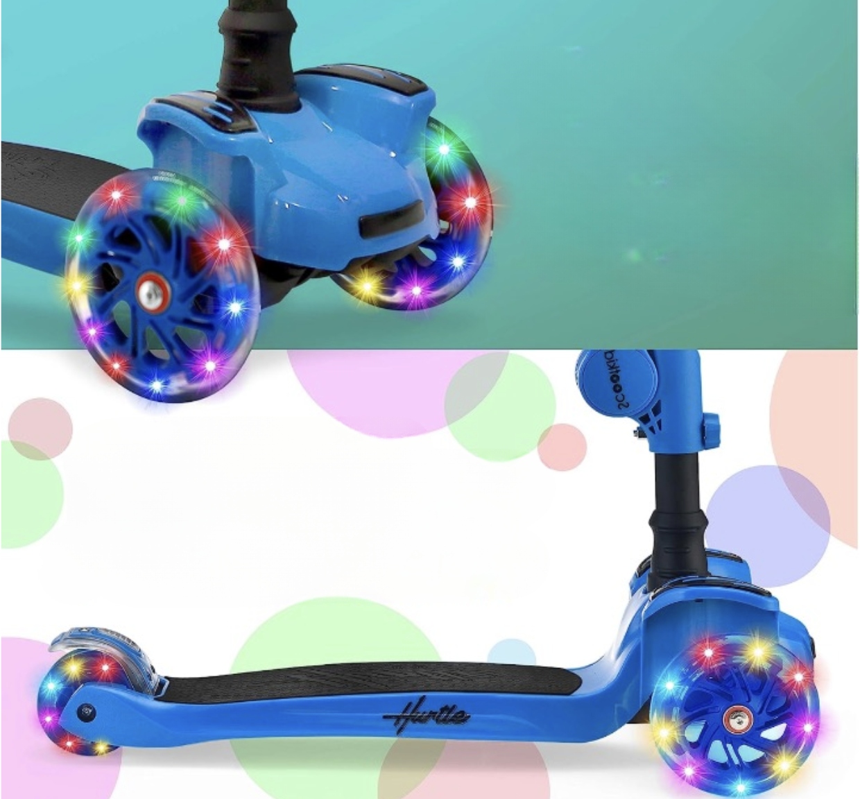 Trójkołowa hulajnoga lub rower 2w1 od 2do12lat regulowana Hurtle -niebieska