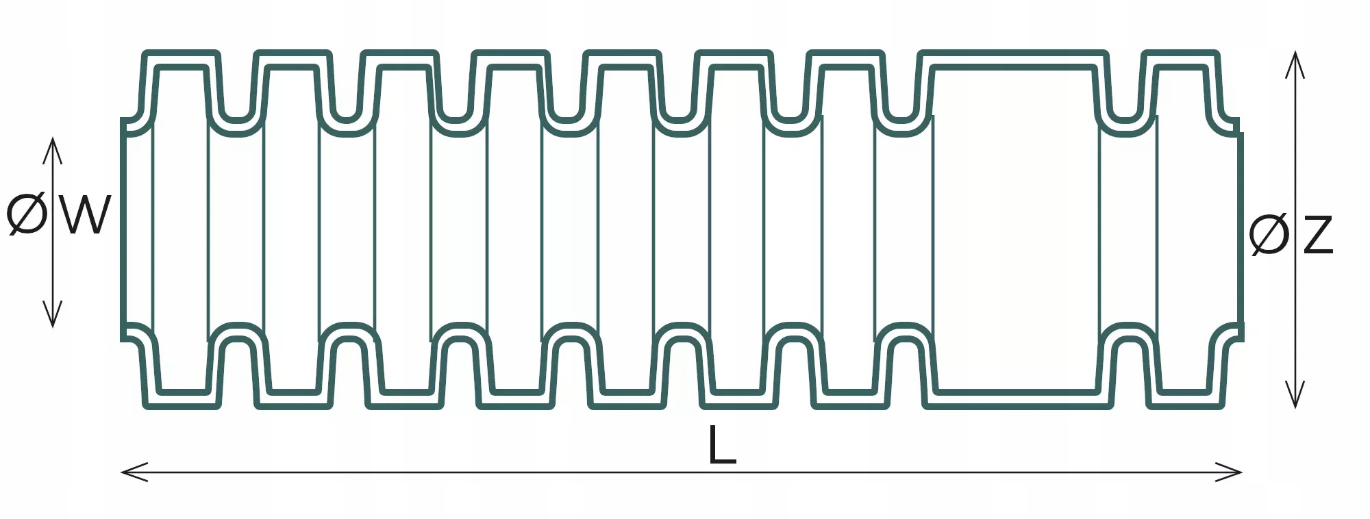 Rura karbowana PESZEL RKGL 25/19 CENA ZA METR Długość 1 m