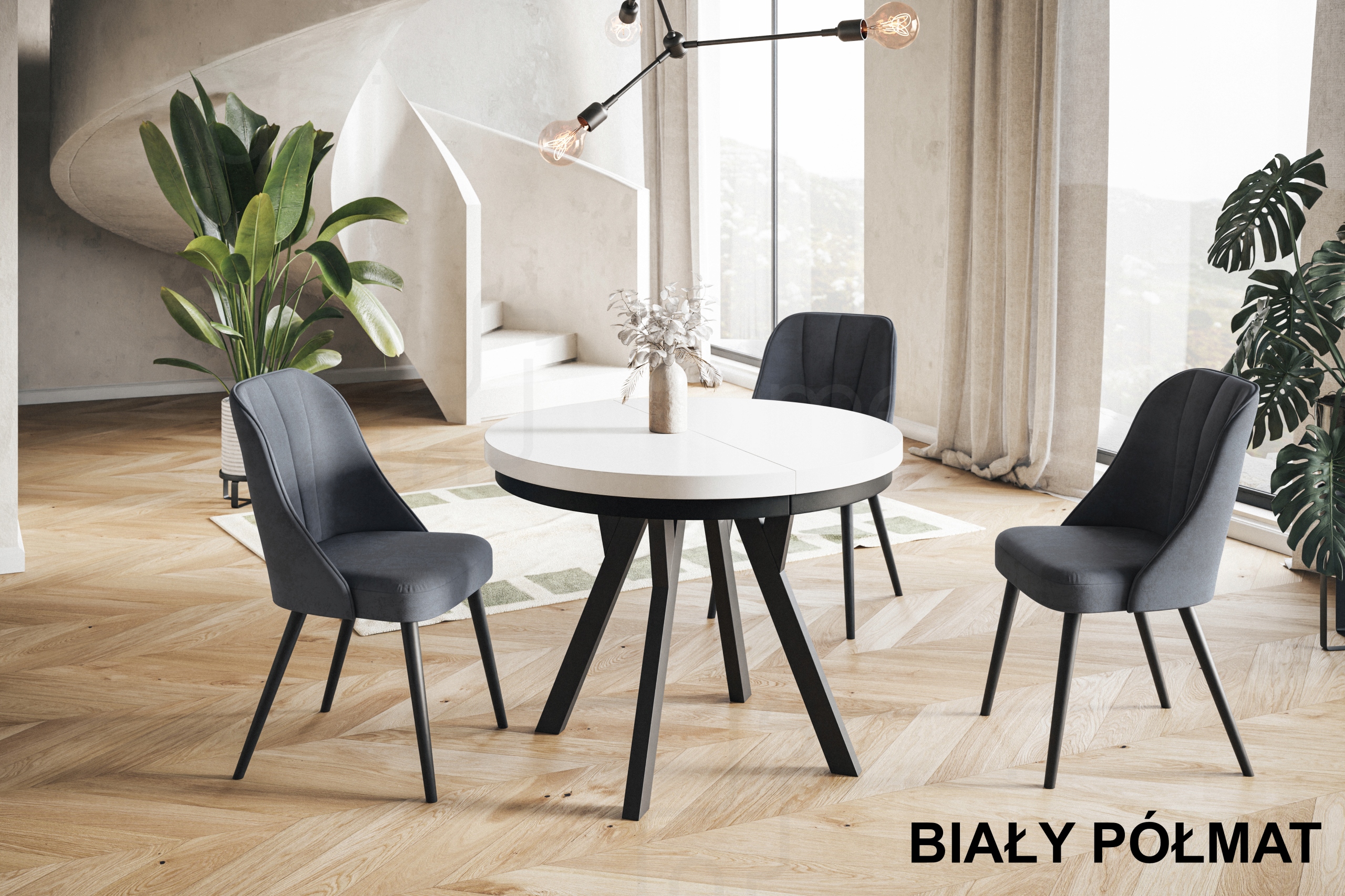 Stół rozkładany EVO 80/130 okrągły Z MASKOWNICĄ Marka Alpi Meble