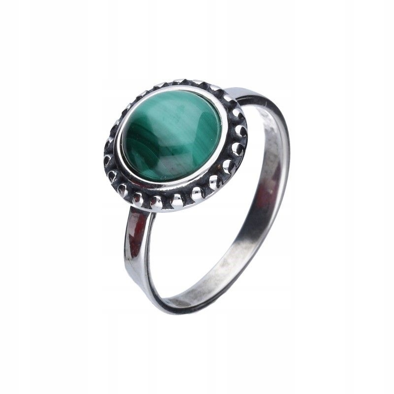 Dámský stříbrný prstýnek 925 Malachit zelený jako dárek pro maminku r20