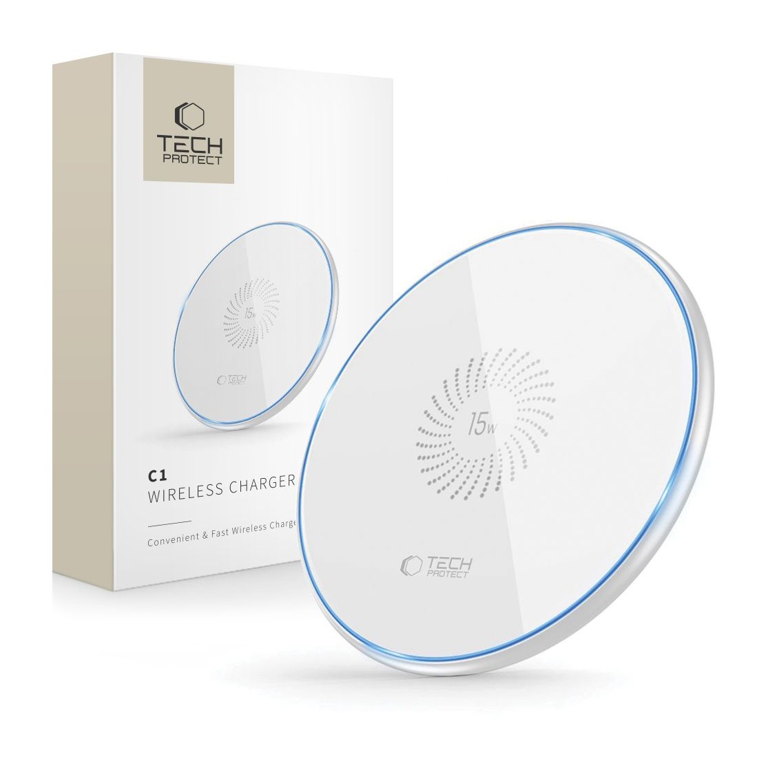 Ładowarka bezprzewodowa 15W Tech-Protect biała
