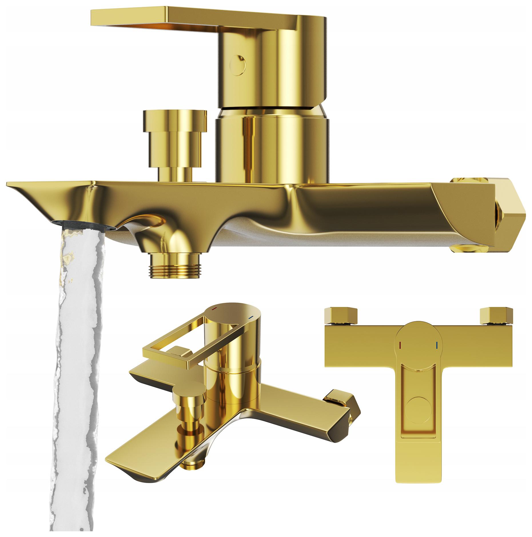 Vaňová A Sprchová Batéria Zlatá, Mosadzná Armatúra Do Kúpeľne