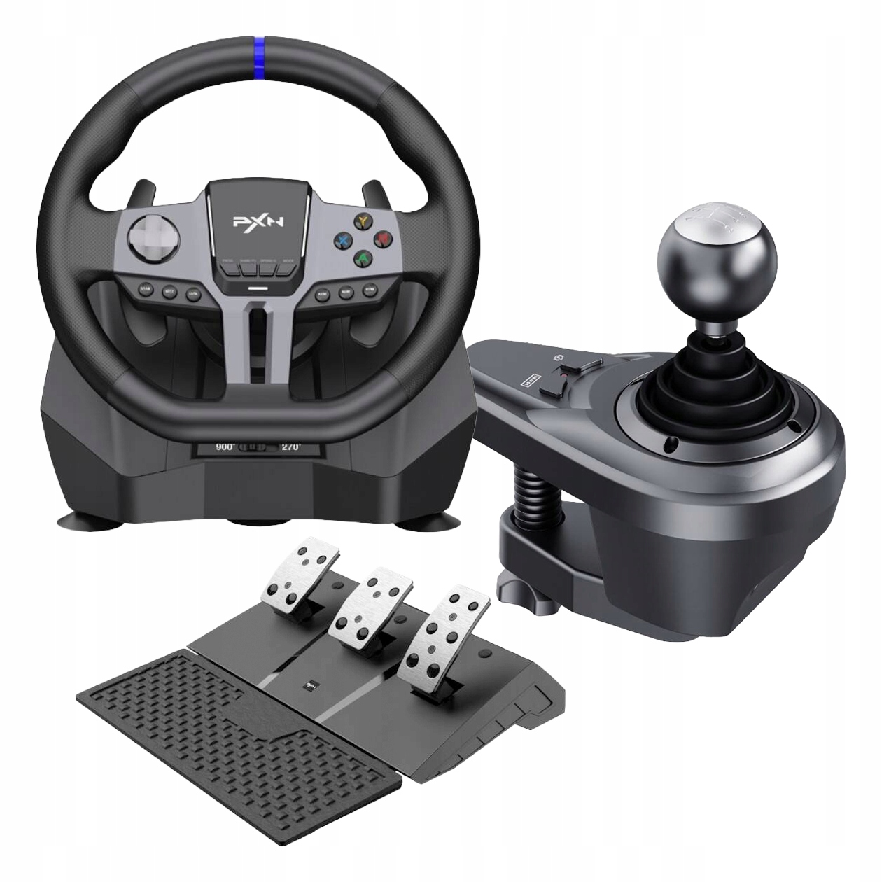 Kierownica do gier przewodowa Pxn V9 GEN2 Pedały Biegi Pc PS4 Xbox Switch