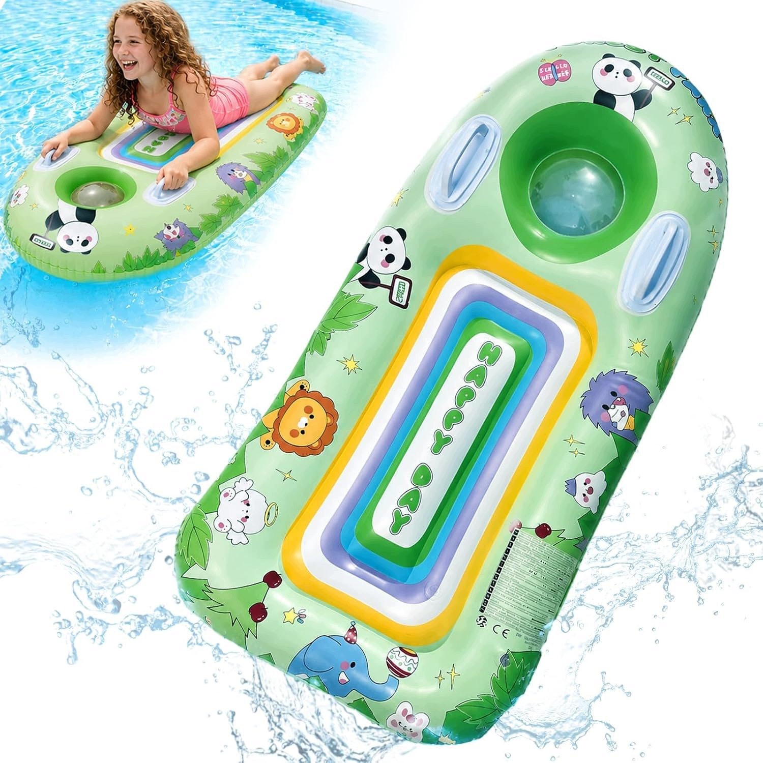 Nafukovací bodyboard pro děti s úchyty 110 × 58 cm