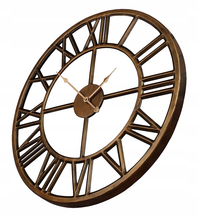 

Zegar Loft Retro Nowoczesny Duży złoty brązow 60cm