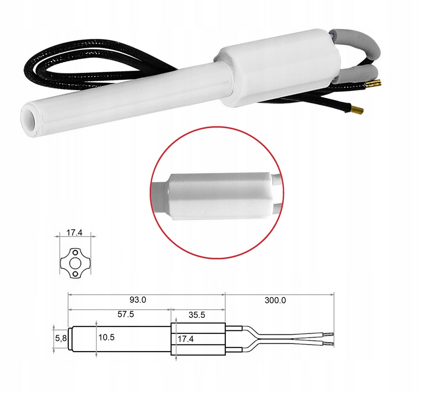 Keramický zapalovač na pelety, ohřívač pelet 150 W