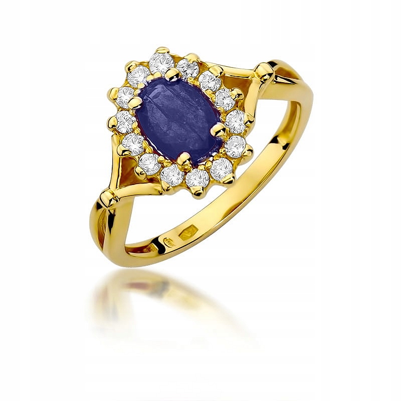 Prstýnek s brilianty a safírem r15