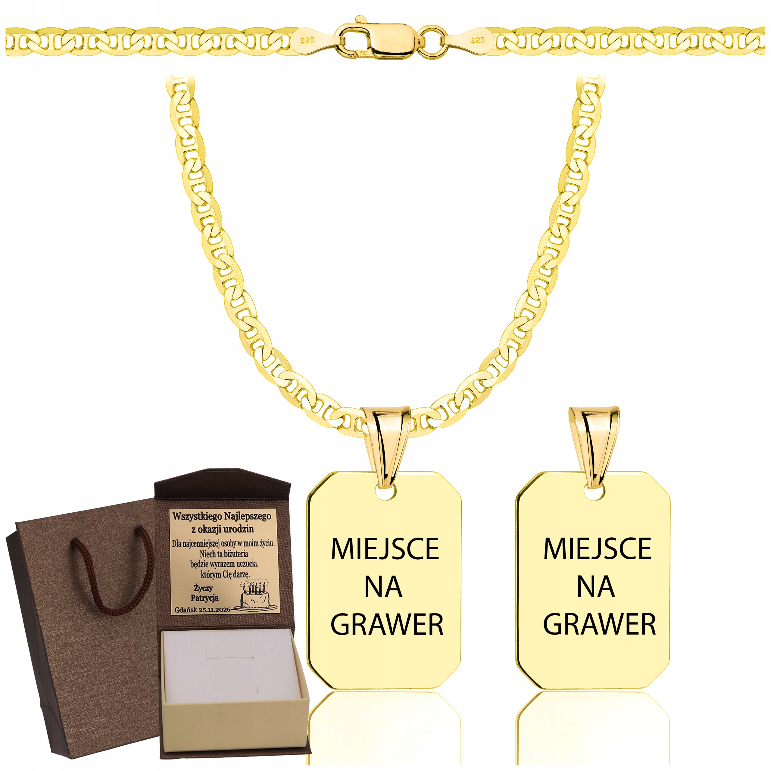 Řetízek Řetízek Gucci S Pesí Známkou Ryzost 925 585) Gravírování Bonus