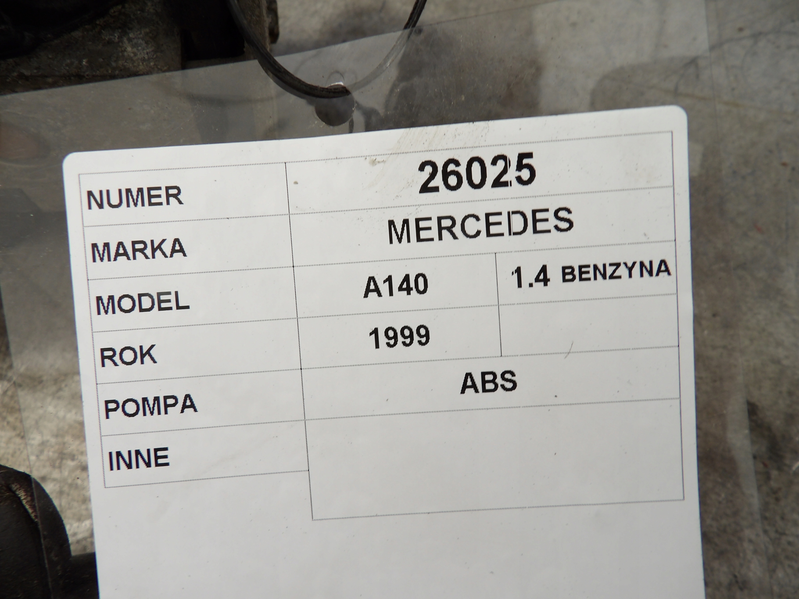 Mercedes A140 Pompa ABS 0265202439