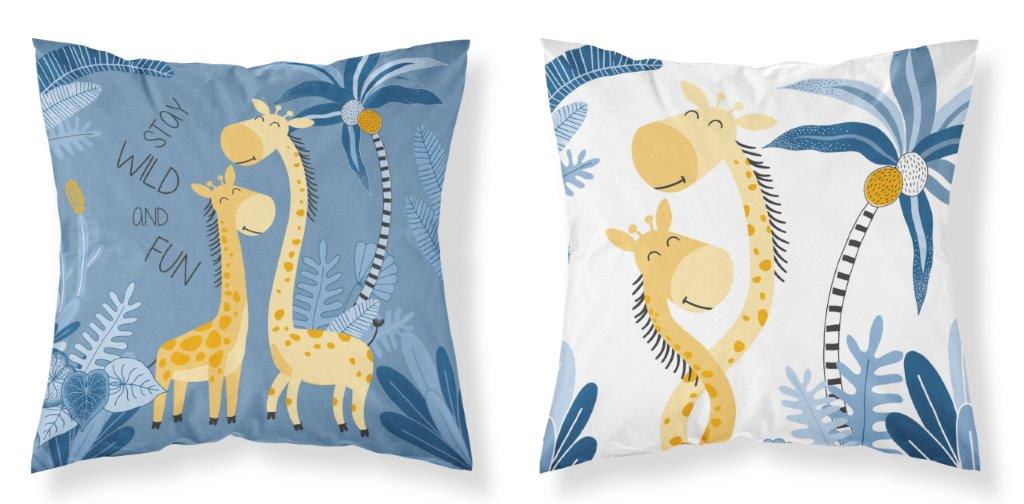POSZEWKA DWUSTRONNA BAWEŁNIANA 40x40 ŻYRAFA ŻYRAFY ZWIERZĘTA
