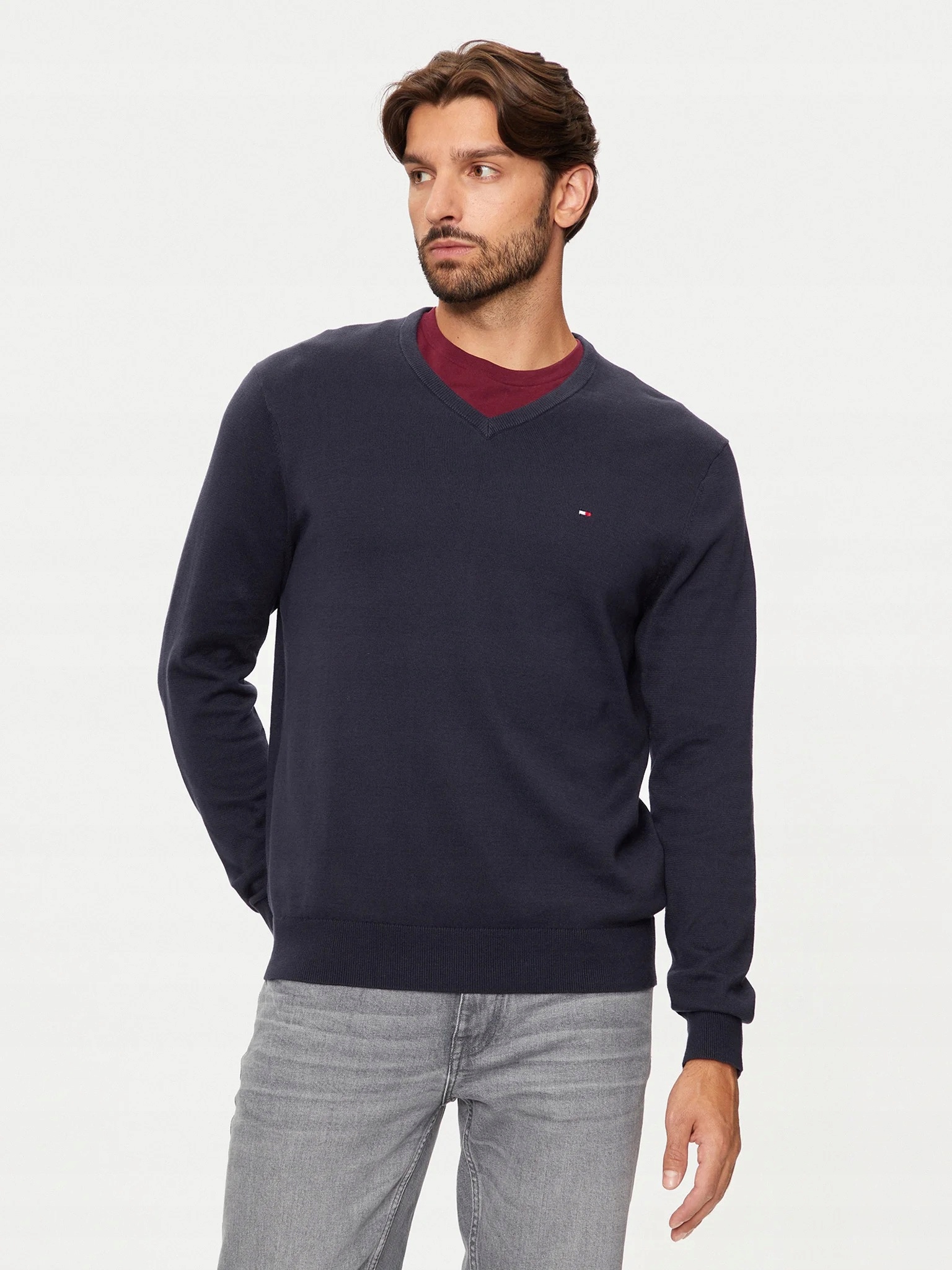 Tommy Hilfiger Pánský Svetr Modrý Bavlněný XL Xta
