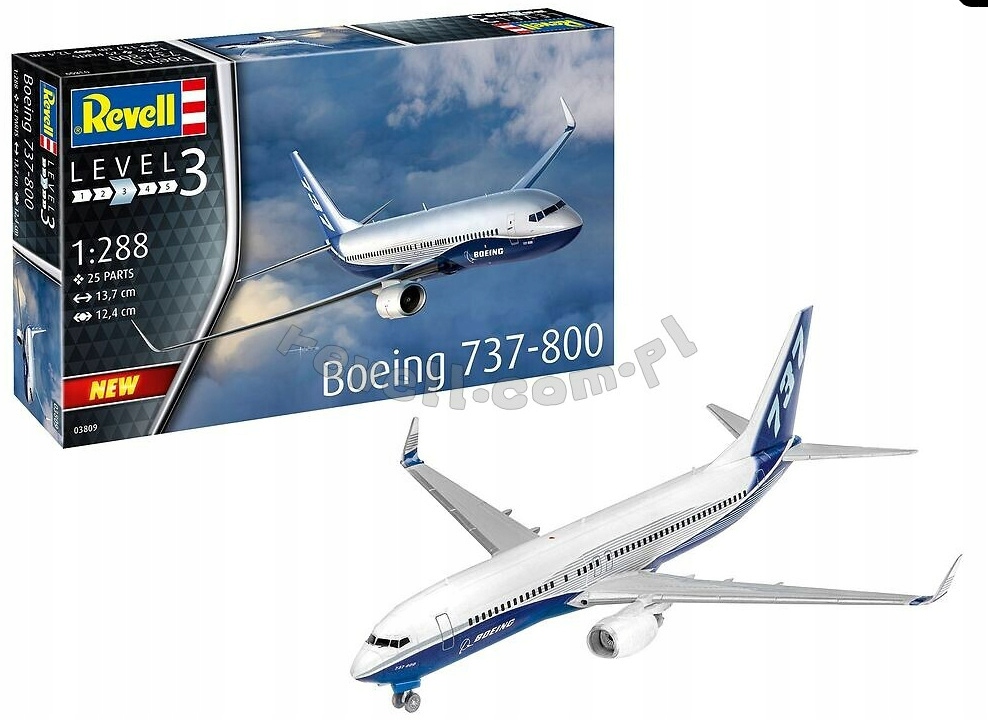 Model ke slepení Revell 63809 1:288 Boeing 737-800 Sada
