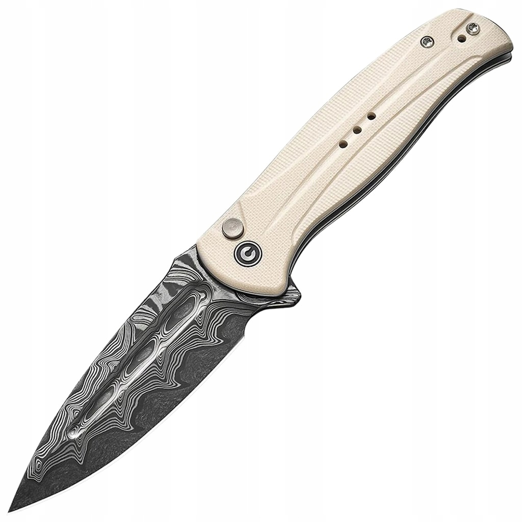 Nůž s klipem Edc Civivi Incindie Damascus G10 Ivory