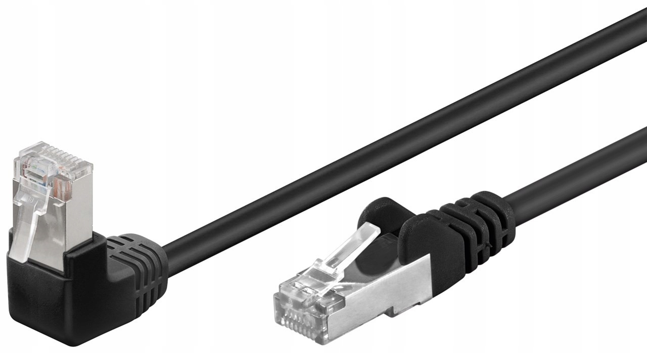 

Kabel sieciowy Lan kat.5e kątowy F/utp czarny 1 m