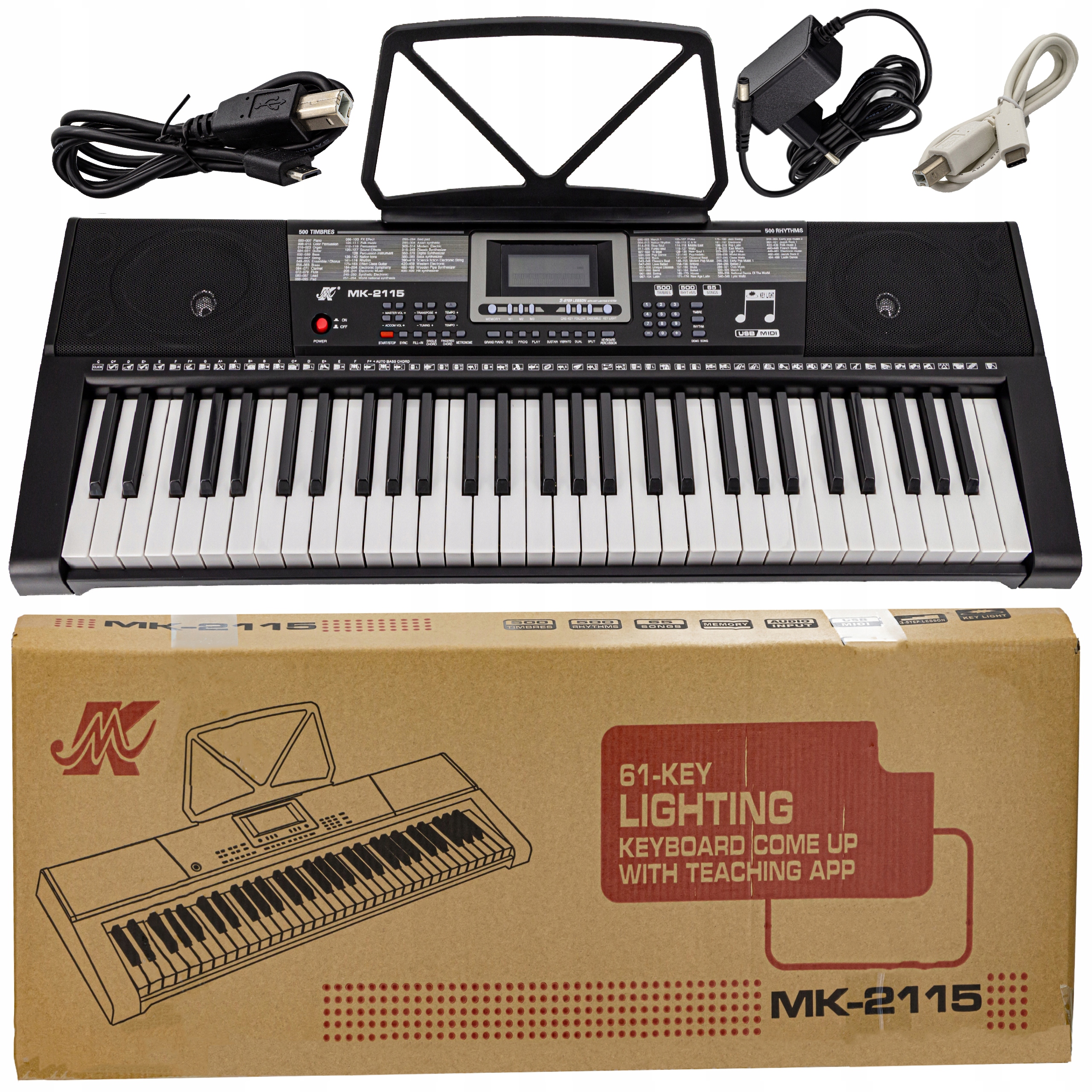

Keyboard Organy Pianino MK-2115 MIDI Nauka Gry