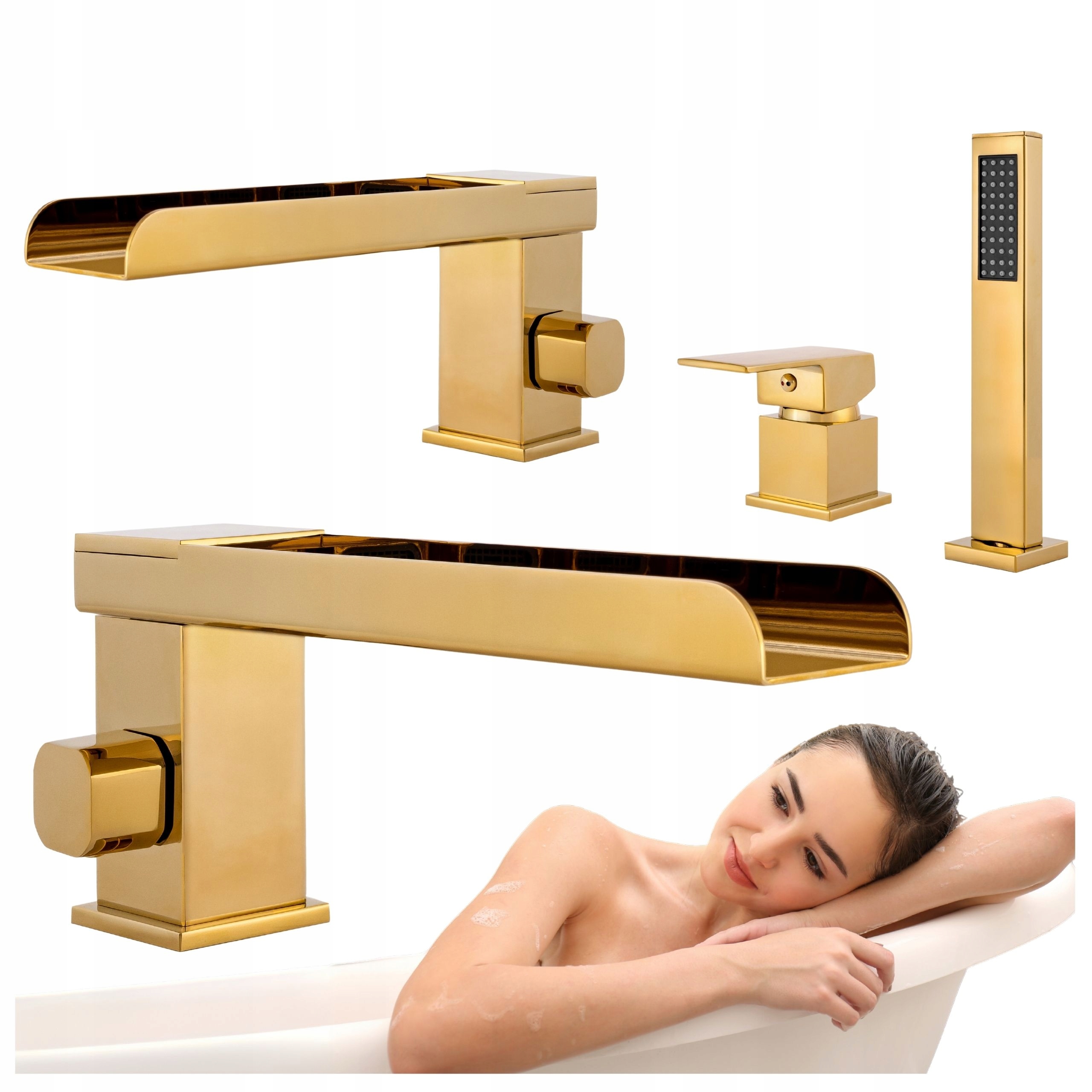 3-OTVOROVÁ Vanová Stojánková Baterie Zlatá