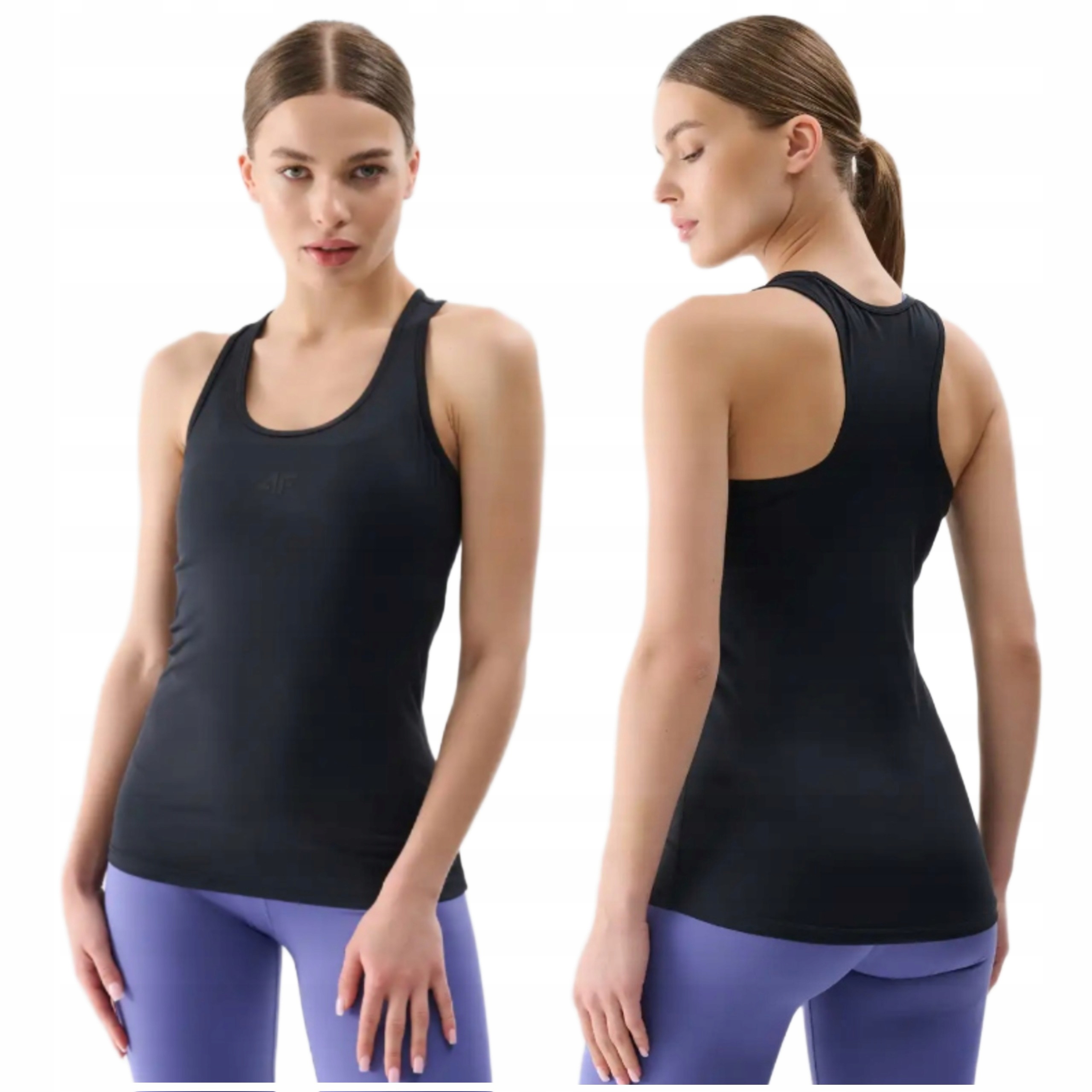 Top damski treningowy 4F slim szybkoschnący czarny r. Xs