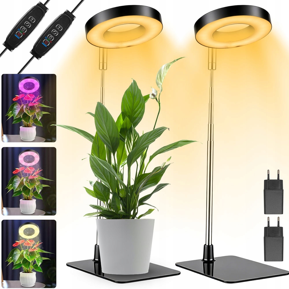 Led lampa pro pěstování a pěstování rostlin 180° trojitý časovač