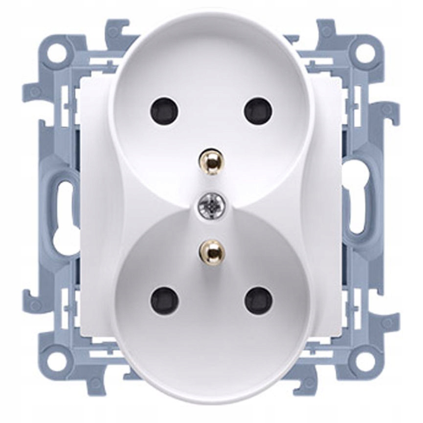 GNIAZDO PODWÓJNE Z BOLCEM DO RAMKI BIAŁE SIMON 10