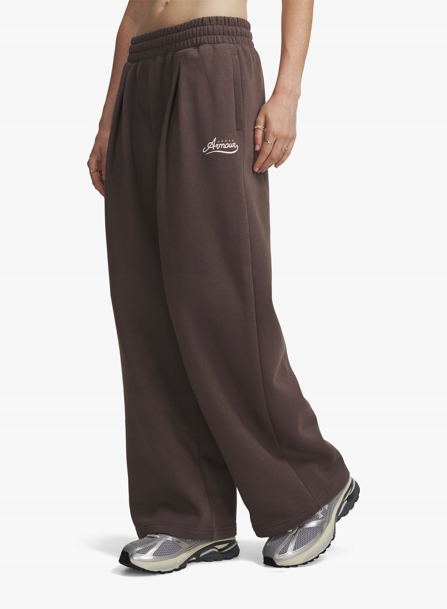 Dámské kalhoty Under Armour Rival Pleated Varsity Pant peppercorn/pink M