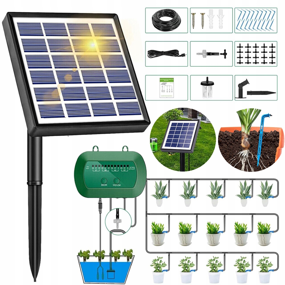 Solarny System Nawadniania Roślin Warzyw Automatyczny Do Ogrodu 12 Trybów
