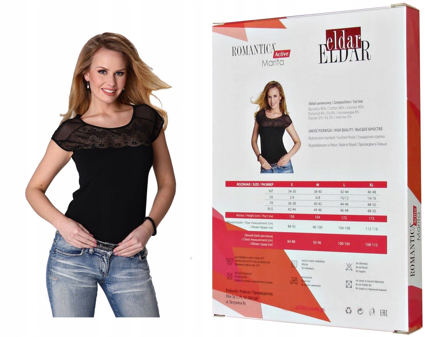 

Eldar Koszulka z koronką i tiul Marita Czarna r.XL
