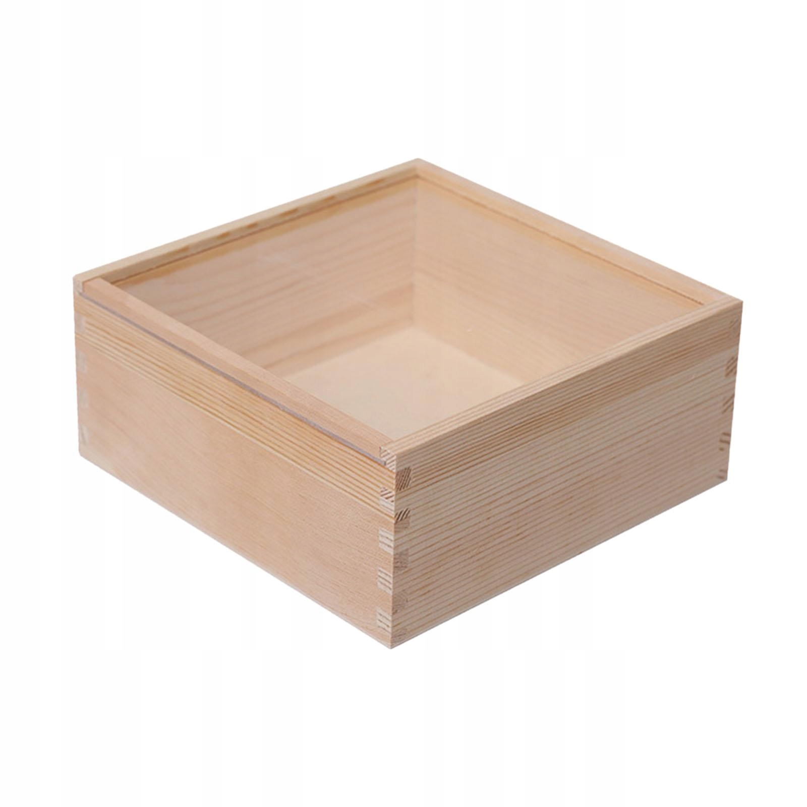 zr-Wooden Storage Box Photo Holder Multifunction with Cover 18cmx18cmx8cm Kod producenta Does not apply