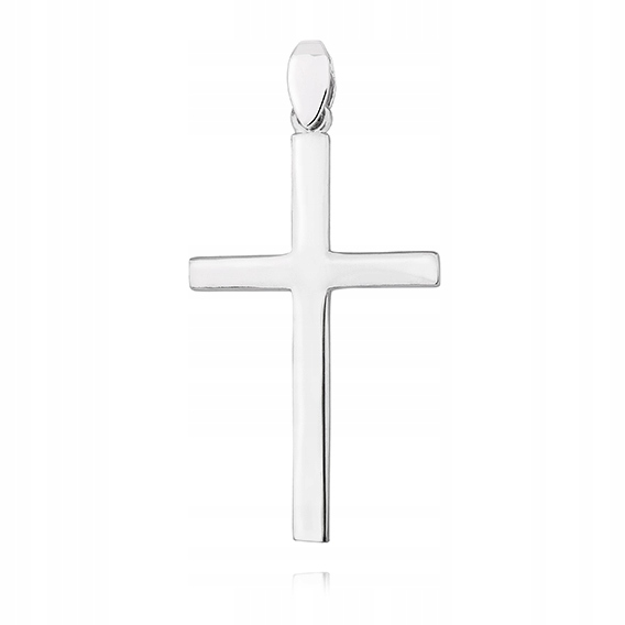PIĘKNY MĘSKI DUŻY SREBRNY KRZYŻYK 925 RODOWANY KRZYŻ PREZENT DLA MĘŻCZYZNY Materiał srebro