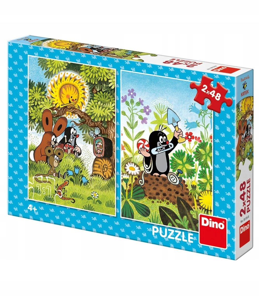 Puzzle 2 x 48 elementów dla dzieci 4+ z Krecikiem oryginalne z Czech