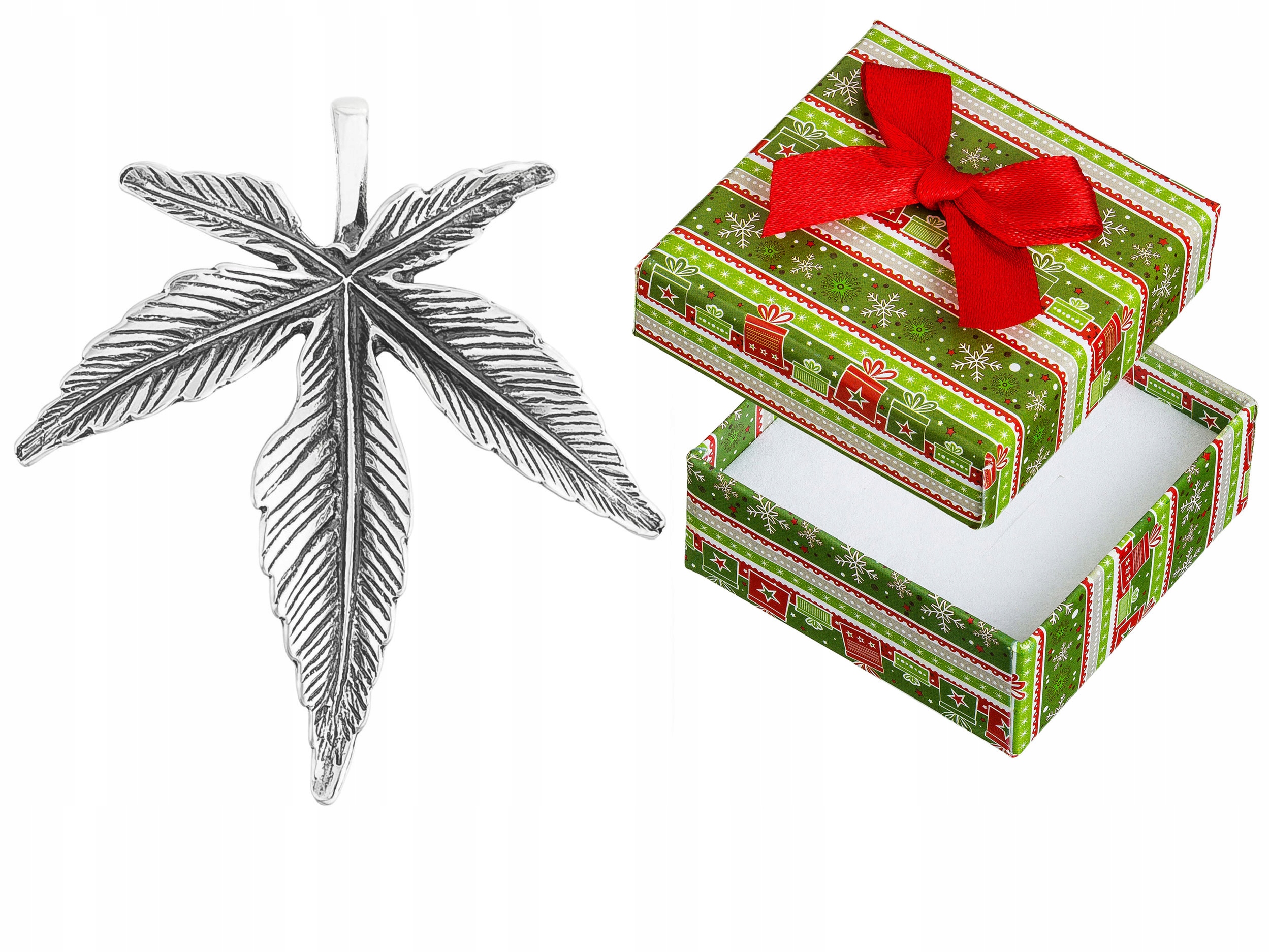 Stříbrný Přívěsek Marihuana Ganja Oxidovaný přívěsek List Konopí