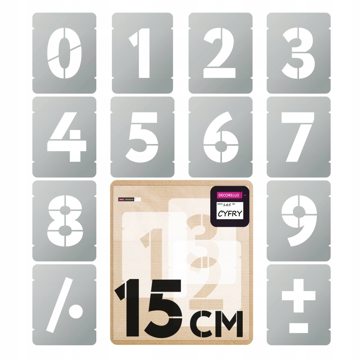 Cyfry Ares - od 0 do 9 (18 rozmiarów) 15 cm