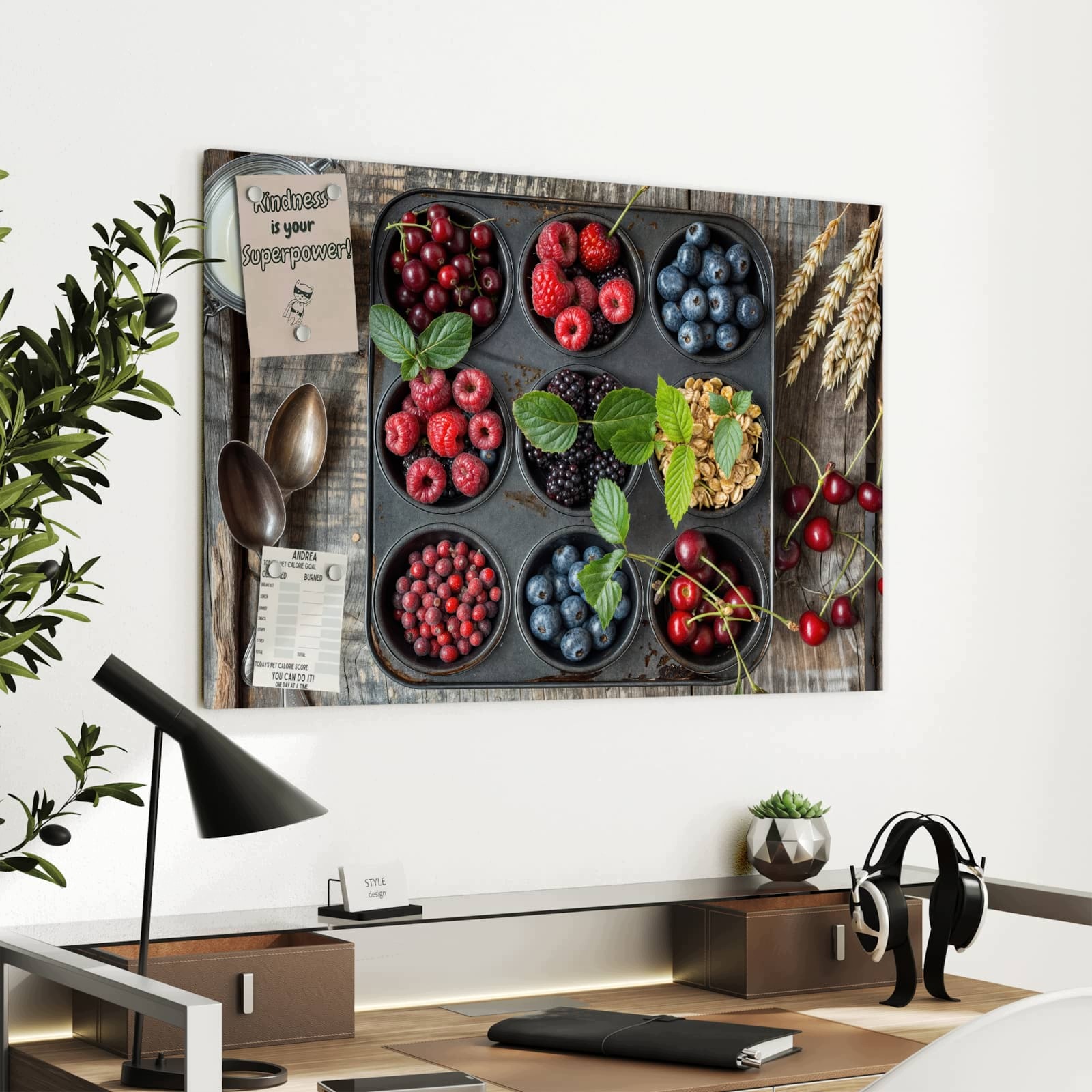 Magnetická tabule Barevné Bobule 90 × 60 cm