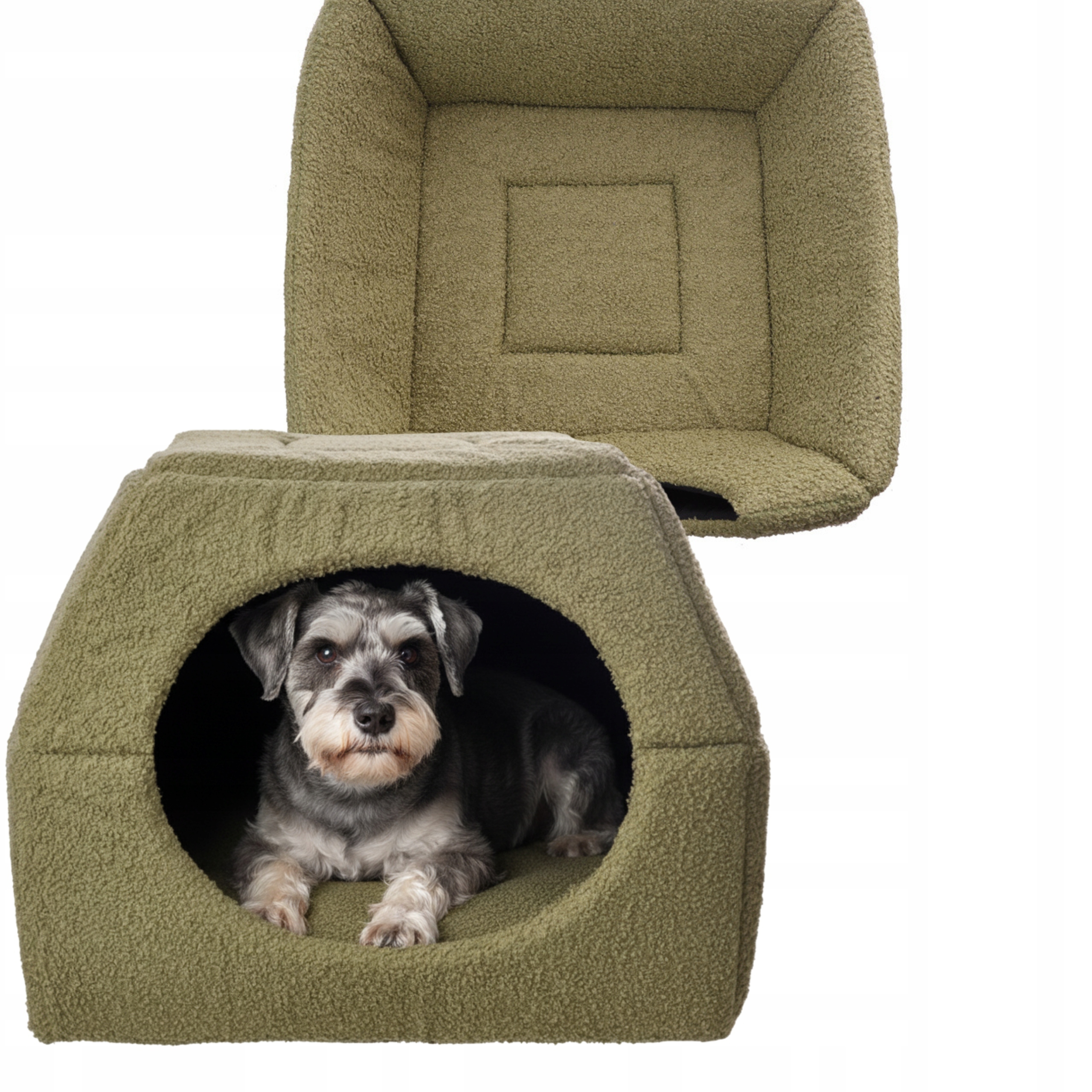 Pelíšek pro psa kočku Budka 2v1 Domeček 55x55 cm L Protiskluzová podložka