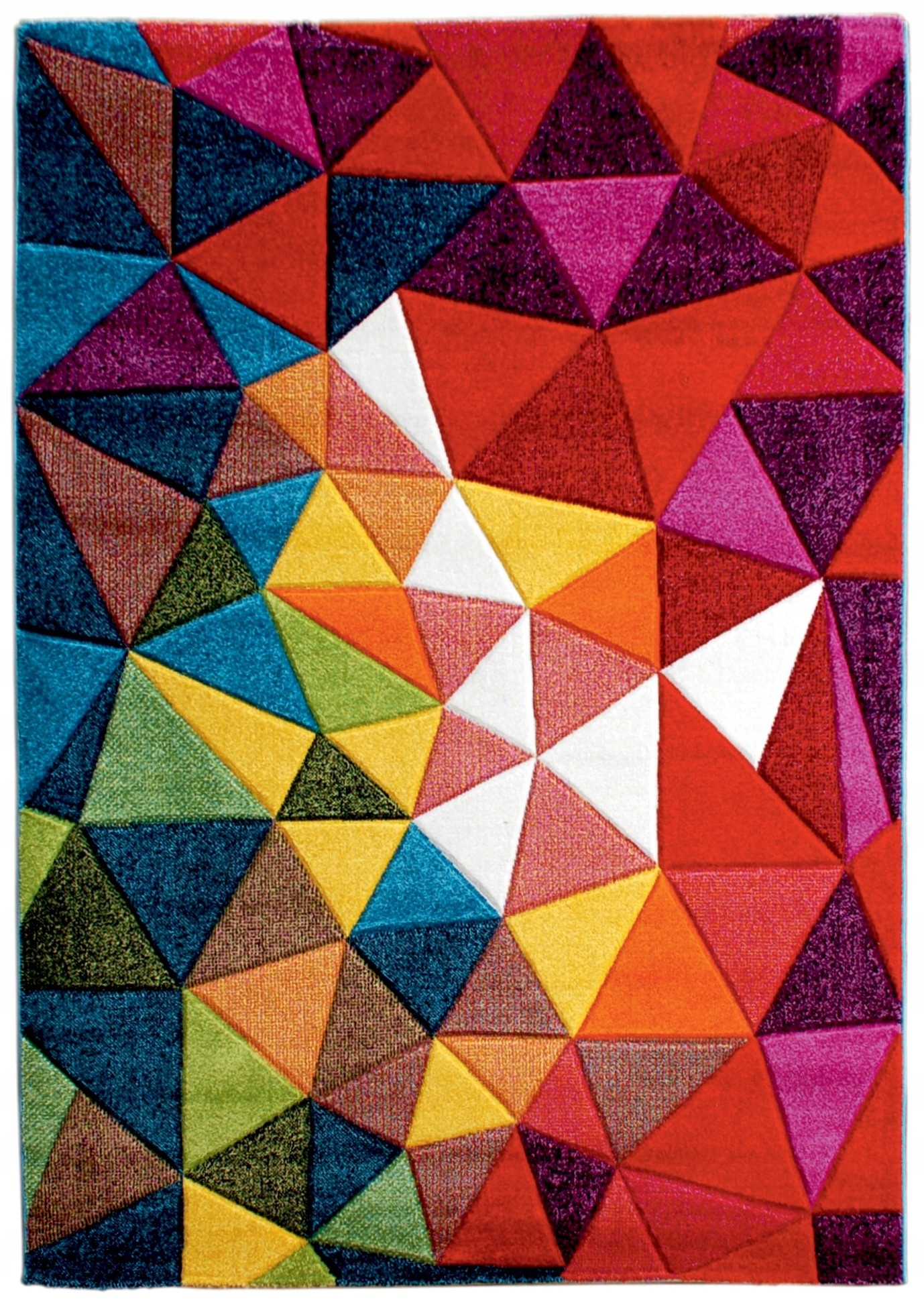 Dywan Kolorowy Folklore 200x290 cm Nowoczesny Geometryczny Miękki do Salonu