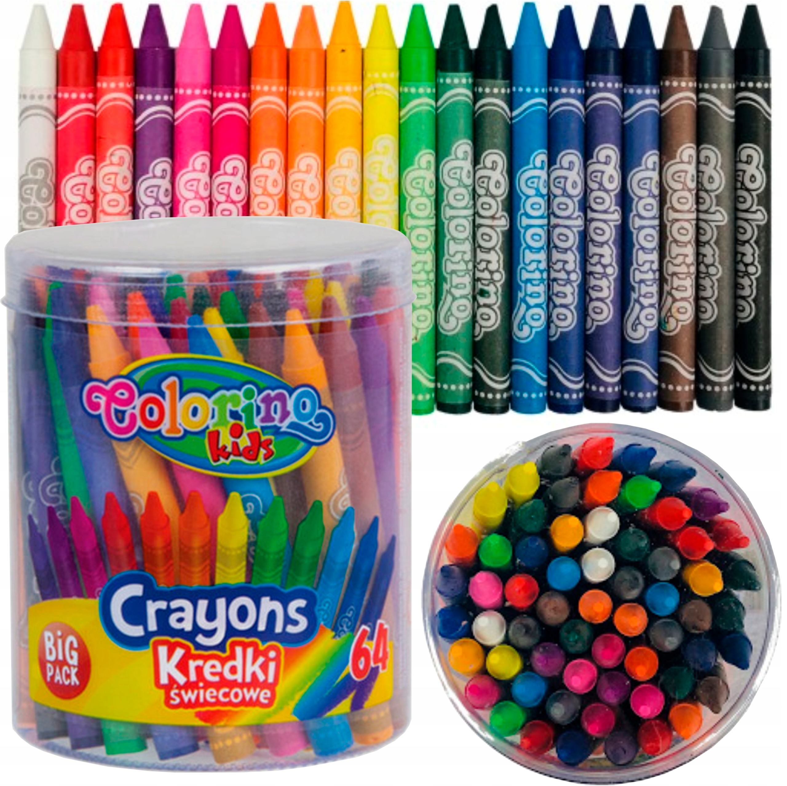 

Kredki świecowe w wiaderku Colorino 64