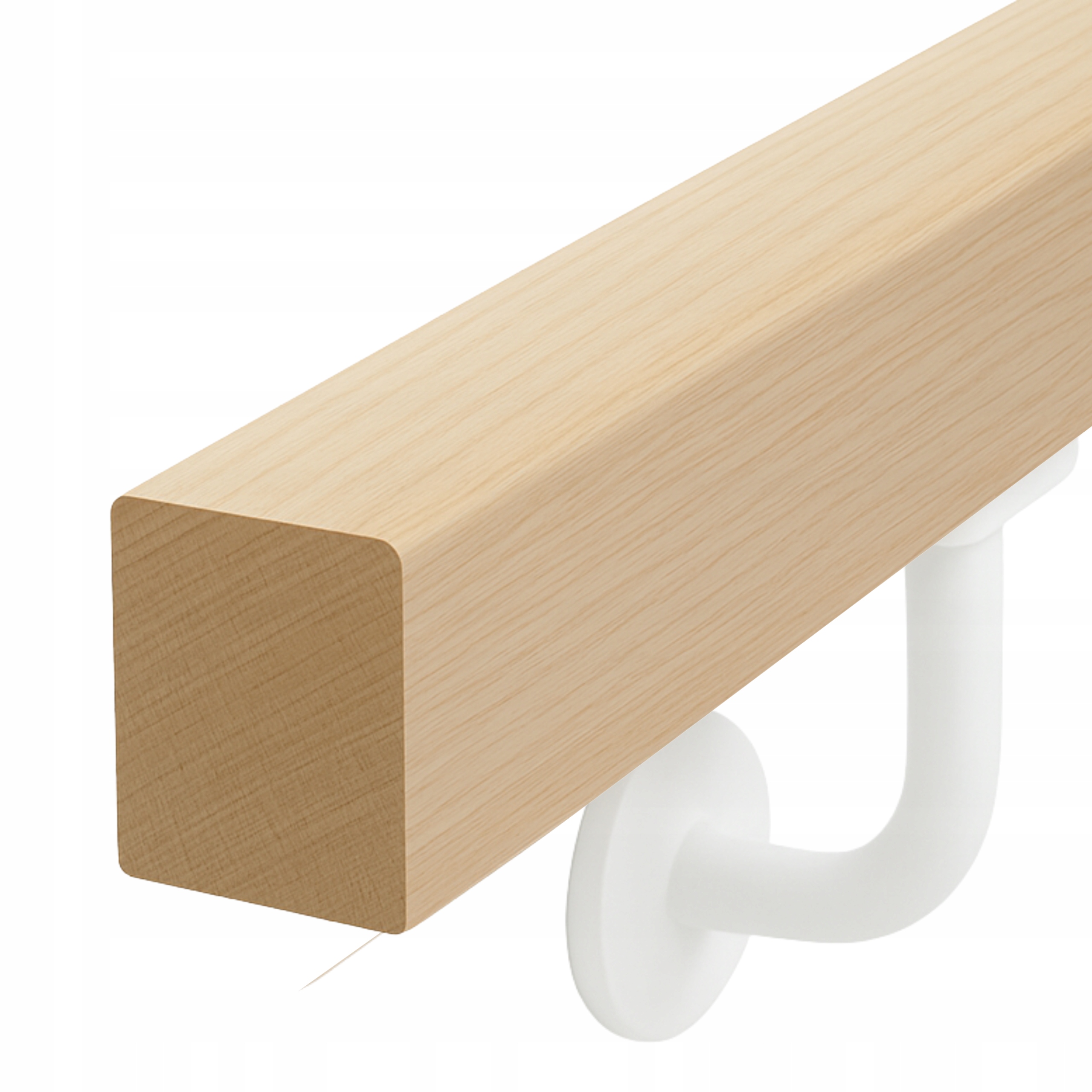 Jasanové zábradlí dřevěné 5,5 x 4,3 x 160 cm Dárek Držák x2 pro zábradlí