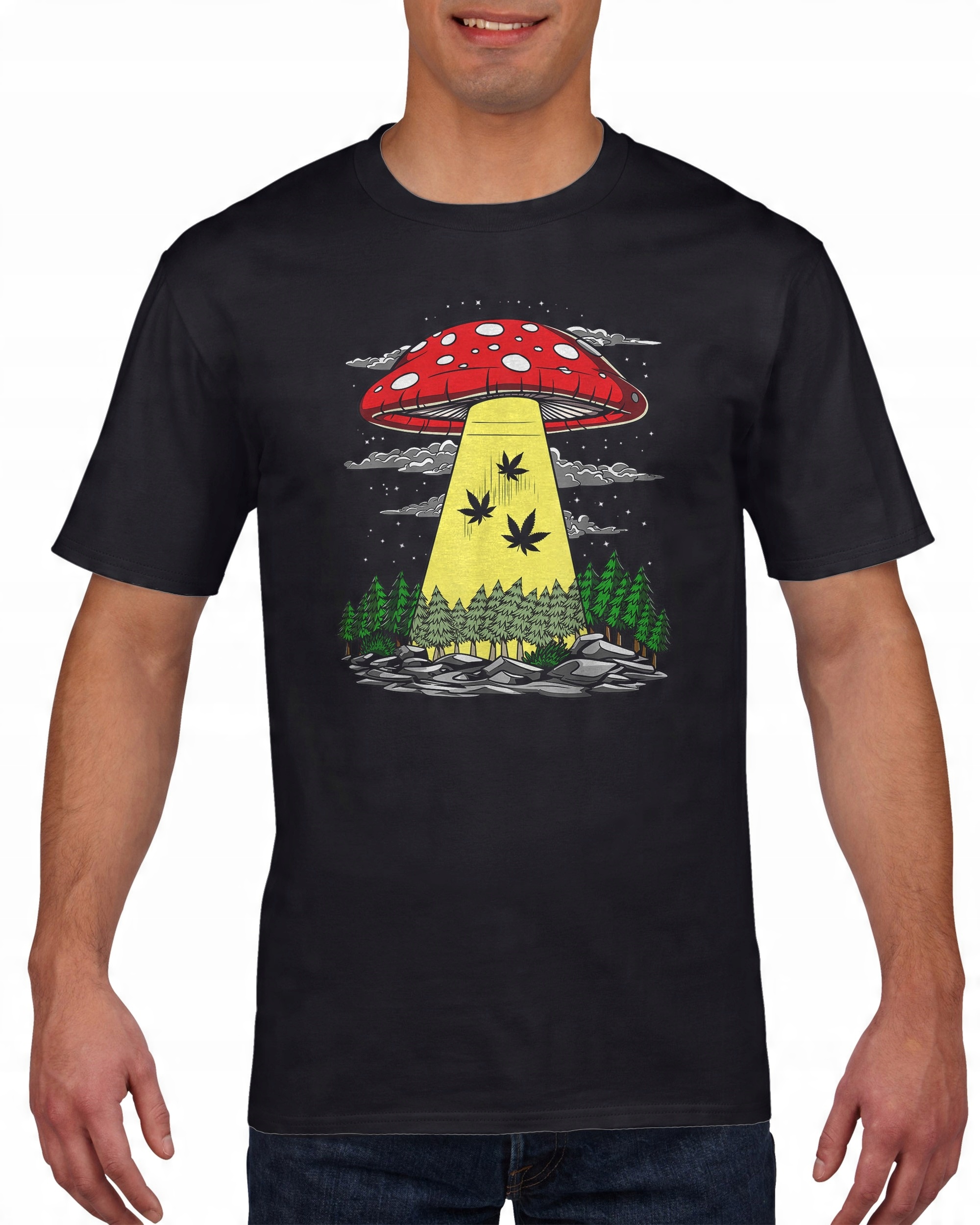 

Koszulka męska Ufo kosmici i magiczne grzybki L