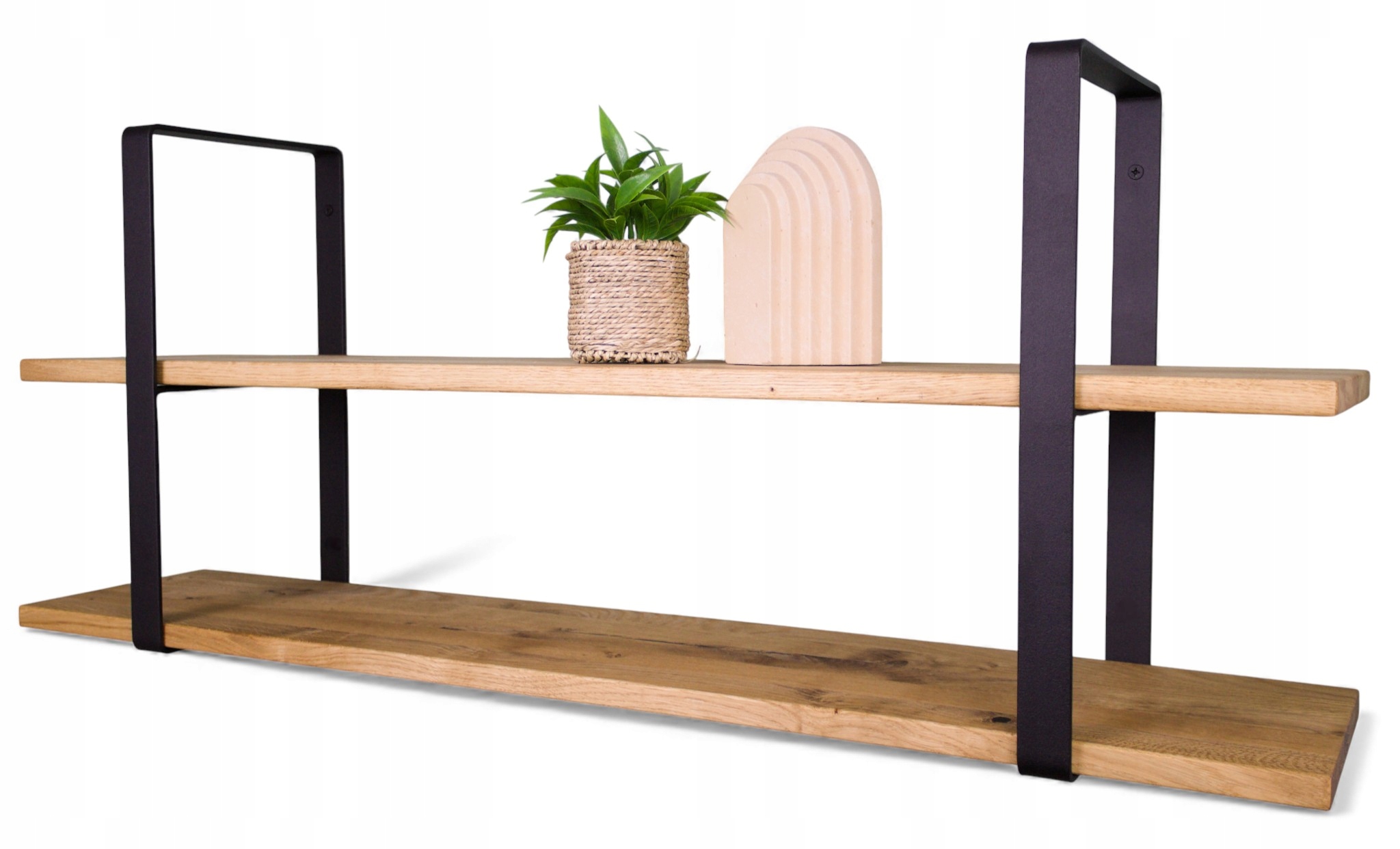 Nástenná polica Dubový závesný regál Loft do obývačky na knihy 30 cm x 25 cm