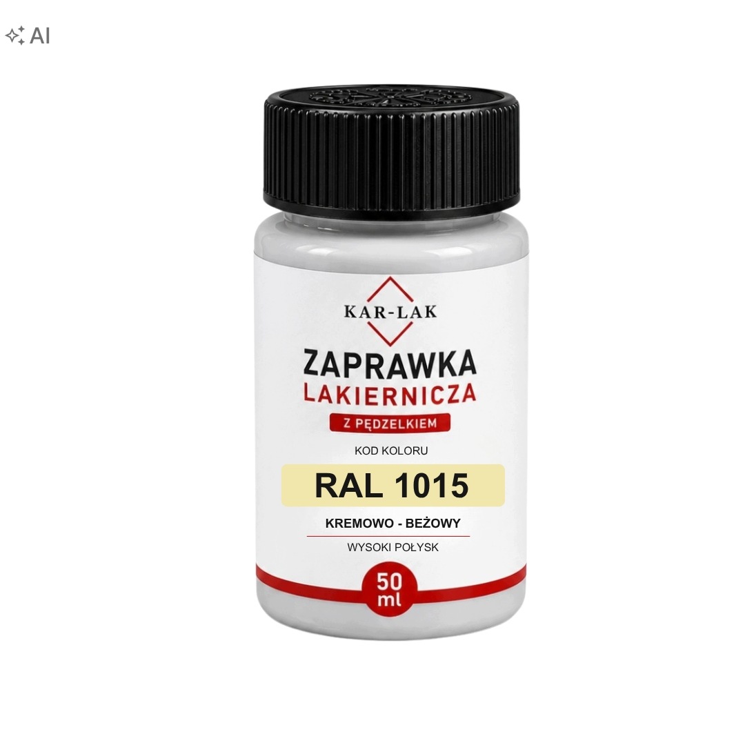 Zaprawka Z Pędzelkiem Ral 1015 Kremowo Beżowy Połysk Lakier Akrylowy 50ML
