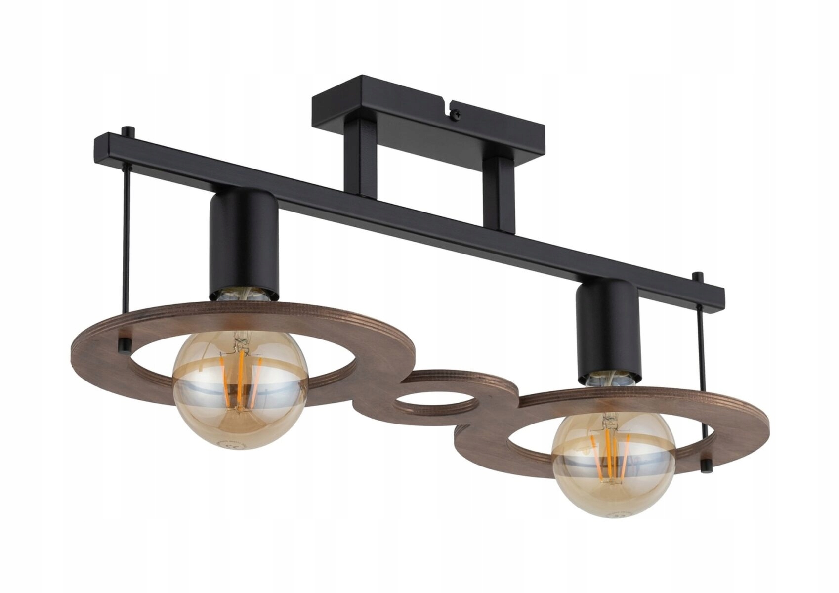 Stropné Svietidlo Sigma Lighting Coffee 2 čierno-hnedý 2xE27 50 cm