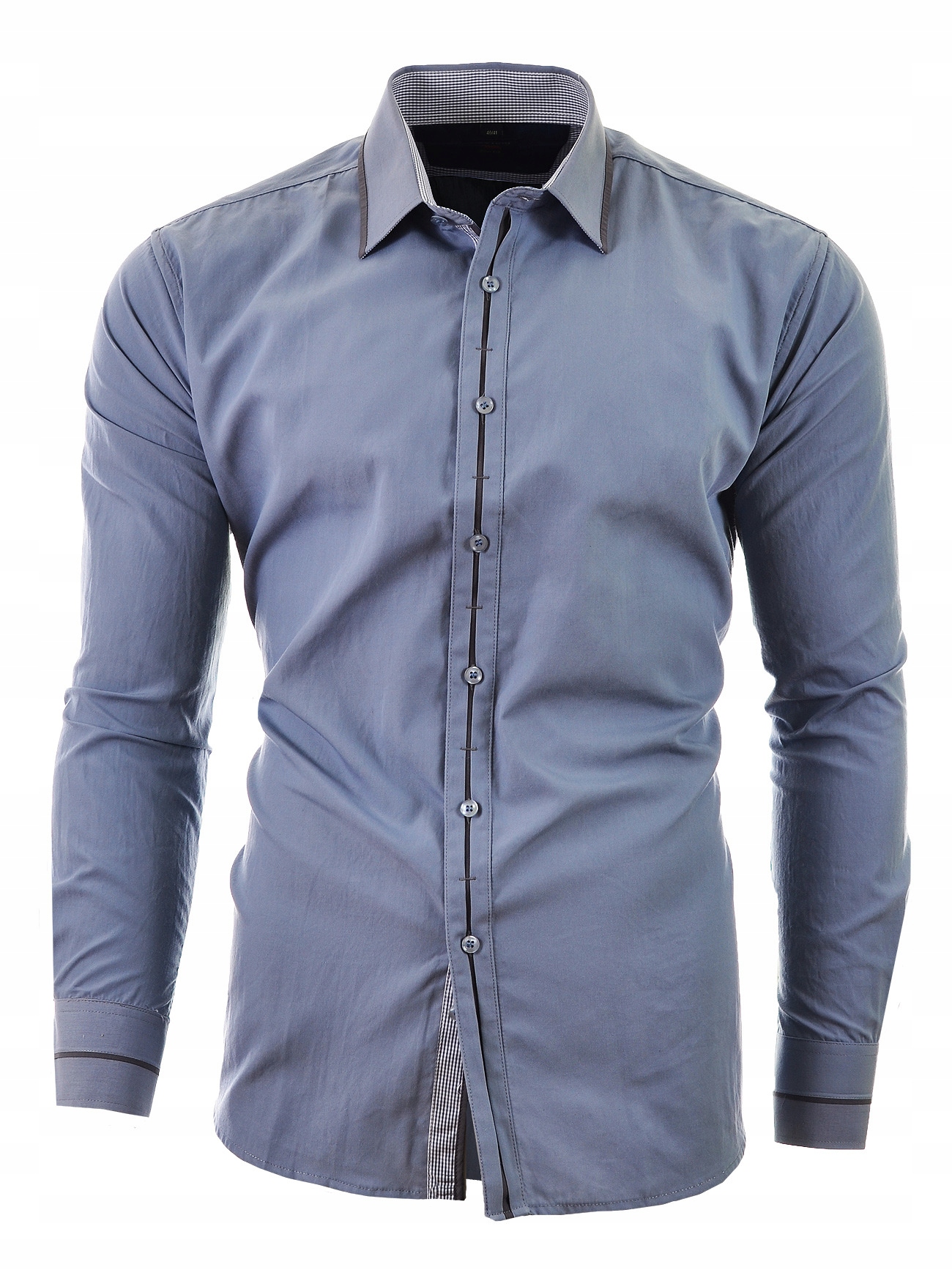 

51/52-KOSZULA Podwójny Kołnierz Szara Duża