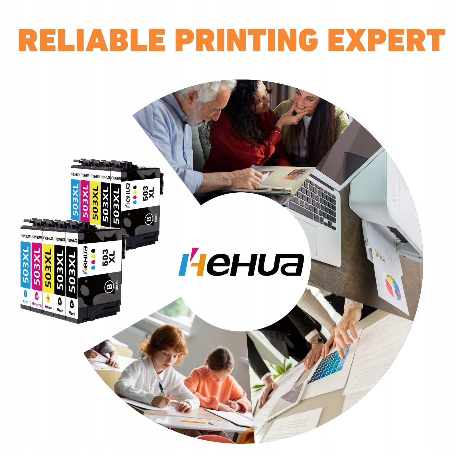 HEHUA 503XL Tusze Kompatybilne Epson XP5200 XP5205 WF2960 WF2965DWF — miniatura 5