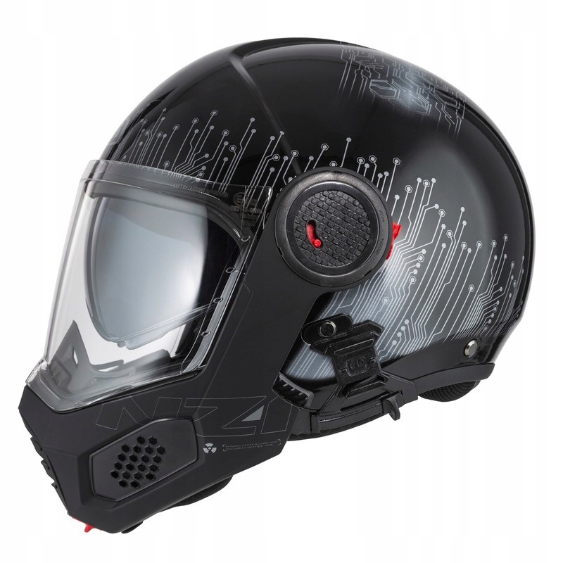 Motocyklová prilba Nzi Minimod Duo Meta Black Silver XL